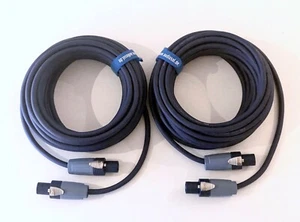 12m PA Kabel Boxen Kabel Speakon kompatibel 2 St. je 12m  inkl. Klett dunkelblau - Bild 1 von 5