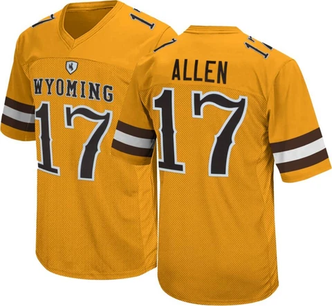 Wyoming Cowboys Josh Allen #17 Original Retro Brand Gold NCAA Game Jersey Cover
