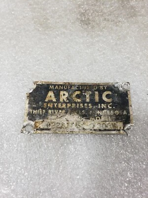 De colección Arctic Cat ENTERPRISES Panther VIn ID Tag 1970 1971 1972 303W W Wankel Foto 1 de 3