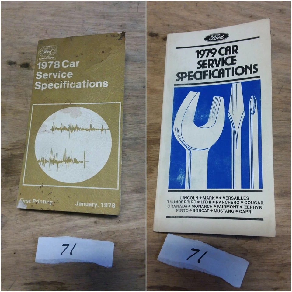 1978-79 Ford Car Service Specs Mustang Thunderbird Cougar Ranchero Lincoln MERC - Imagem 1 de 1