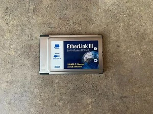 3com EtherLink III LAN PC Card 3C562D 28.8 Modem 10BASE-T ETHERNET M9-4(10) - Picture 1 of 5