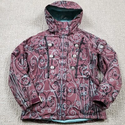 686 夹克女式 XS 男士紫色滑雪板冬季运动羊毛衬里 — 第 1/4 张图片