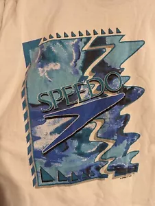 Vintage 90s Speedo T Shirt Men Medium USA Made Single Stitch Crewneck 1996 - Picture 1 of 5