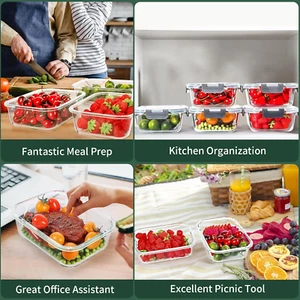 Glass Meal Prep Containers with Lids, 5 Pack 36 OZ Glass Food Storage Contain... - Picture 1 of 7