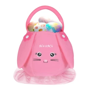 Yexmas Easter Basket Plush Easter Bunny Bags Easter Basket Rabbit Buckets Easter - Picture 1 of 11
