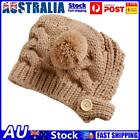 Kids Winter Thick Hats Ears Children Caps Pompom Knitted Cute Hat (coffee)