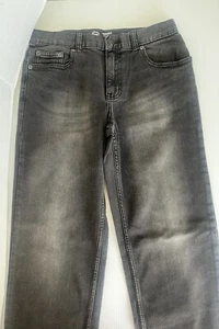 NWT Jeans Black Adjustable Waist Relaxed Fit Size 12 Husky - Picture 1 of 14