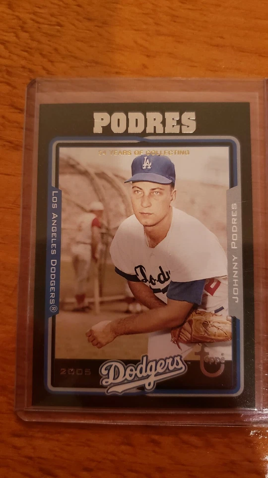 2005 Topps Retired Black Johnny Podres HOFer Dem Bums - Image 1 of 1