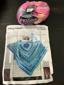 MARY MAXIM PRISM Textured Granny Blanket Pattern + YARN Kit - Picture 1 of 2