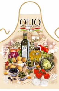Delantal de cocina con aceite de oliva, hecho en Italia - Imagen 1 de 2