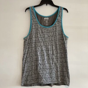Star Wars Printed Mens Tank Top T-Shirt Size Large Gray Black And Blue Shirt - Picture 1 of 12