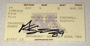 Iowa Minnesota Border Battle Matt Spaeth #89 Signed Auto Ticket Stub 11/8/2006 - Picture 1 of 2
