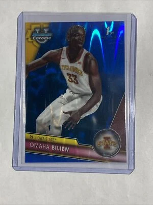 2023-24 Topps Bowman Chrome University 32 Omaha Biliew 1st Blue Wave  #/199  - Image 1 of 2
