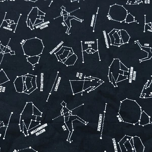 15" x 42" Star Wars Constellations on Black Cotton Flannel Fabric Camelot - Picture 1 of 3