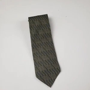 Martin Wong Collection Neck Tie 100% Silk Hand Made Black Tan Geometric. - Picture 1 of 5