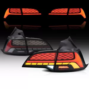 Clear LED Tail Lights For Tesla Model 3/Y 17-23 Rear Lamps W/Sequential Assembly - Picture 1 of 9