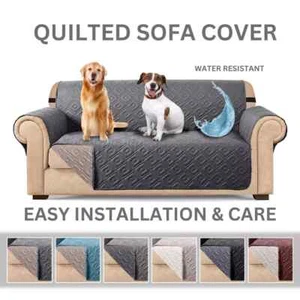 Waterproof Sofa Slip Covers Reversible Quilted Throw Pet Protector Couch Cover - Picture 1 of 51