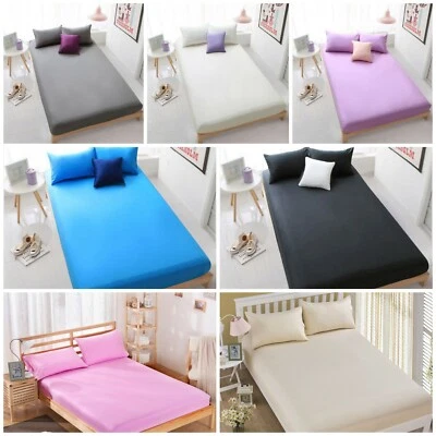 LOOMS & LEAVES 100% Brushed Cotton Flannelette 40 CM/16" Extra Deep Fitted Sheets, WARM FEEL