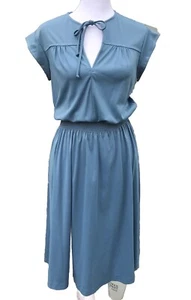 Vtg 70s 80s MCM Chipper Calif Women’s. S M Cap Sleeve Midi Dress Dusty Blue - Picture 1 of 17