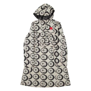 Abrigo Abrigo Mujer DESIGUAL Gris Con Capucha Patrón Loco L - Imagen 1 de 6