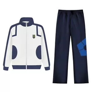 BLAUES VERRIEGELUNG Reißverschluss Sweatshirt Tops Mantel Jacke Hose Trainingsanzüge Sport Set - Bild 1 von 12