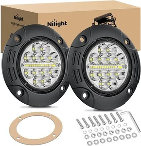 Nilight Flush Mount LED Light Pods 2PCS Upgraded Spot Flood Combo Beam - Picture 1 of 87