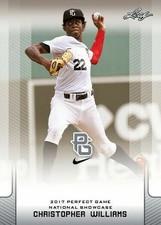 CHRISTOPHER WILLIAMS 2017 LEAF PERFECT GAME "Blue" PARALLEL ROOKIE CARD! LTD 25!
