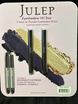 Julep Eyeshadow 101 Duo Sticks Champagne Shimmer and Midnight NEW & Sealed - Image 1 of 2