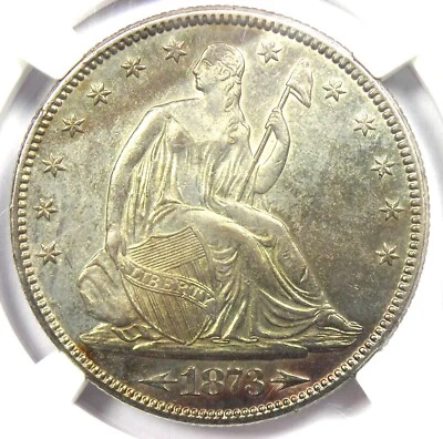 1873 Arrows Seated Liberty Half Dollar 50C Coin - NGC Uncirculated Detail UNC MS - Image 1 of 4