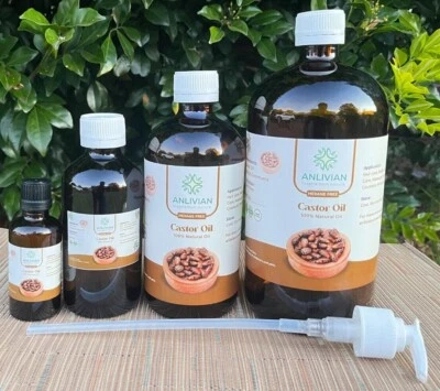 Organic CASTOR OIL - 100% Pure Cold Pressed Hexane Free 500ml 1 litre - image 1 of 4