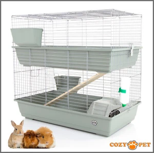 Kaninchen/Meerschweinchen 2-stufiger Käfig von Cozy Pet 100 cm RB100-D Ratte, Chinchilla, Stall