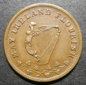 Ireland 19thC - O'Grady Clinton farthing token Dublin BUF with old ticket W.6190 - Picture 1 of 4