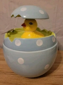 Global Design Easter Egg Chick Hatching Chicken Ceramic Cookie Jar Canister 11" - Picture 1 of 6