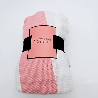 Victoria's Secret Beach Blanket/Throw Yellow White Peach Aqua 50x60 Picnic  - Image 1 of 4