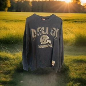 Felpa vintage anni 90 Dallas Cowboys noce moscata NFL blu navy made in USA taglia GRANDE - Foto 1 di 7