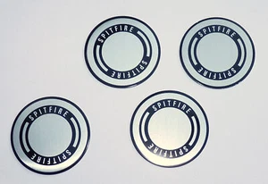 Triumph Spitfire Silver & Black Wheel Centre Badges, Triumph part 633590 - Picture 1 of 1