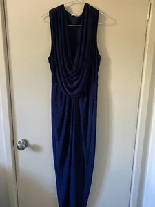 Women's Sheike Deception Maxi Dress Evening Cocktail Ink Navy Dark Blue 10 - Picture 1 of 6