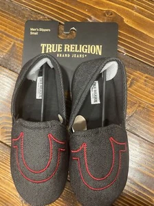 true religion mens slippers size Small S shoe size 7 To 8 NWT Black & Red - Picture 1 of 6