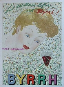PUBLICITE BYRRH LE PRINTEMPS LES FLEURS SIGNE LEPAPE DE 1952 FRENCH AD VINTAGE - Imagen 1 de 1