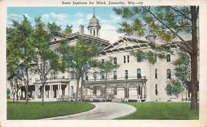 Janesville Wisconsin View Blind Institute Postcard LP88 - Picture 1 of 2