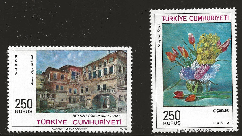 Turkey Scott #1937-38, singles 1973 juego completo en muy buen estado MNH Foto 1 de 1