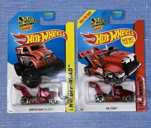 Hot Wheels Error Rig Storm In Monster Dairy Delivery 2014 Wrong Card W/ Original - Picture 1 of 7