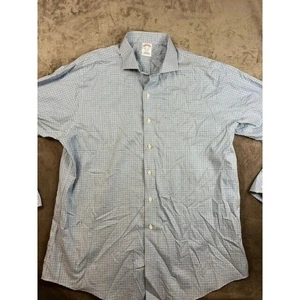 BROOKS BROTHERS Regent Fit Non Iron Supima Dress Shirt 17.5 - 36 Blue - Picture 1 of 5