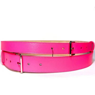 ALEXANDER MCQUEEN Womens Duke Calf Leather Double Wrap Belt Pink (MSRP $920) - Image 1 of 4