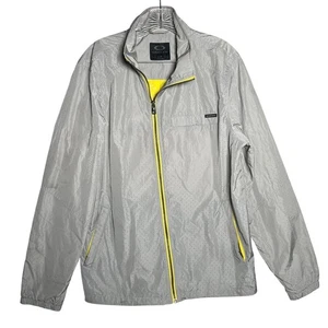 Oakley Large Herren Jacke hellgrau belüftet gefüttert Full Zip leichter Windbreaker - Bild 1 von 22