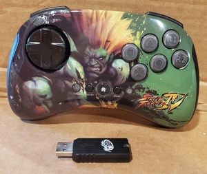 MAD CATZ Street Fighter IV FightPad Controller Playstation 3 PS3 Blanka + Dongle - Picture 1 of 4