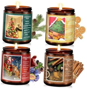 Christmas Candle Set | 4Pack Pack of 4 4Pack- Christmas Tree/Spice/Cookies/EVE - Picture 1 of 7