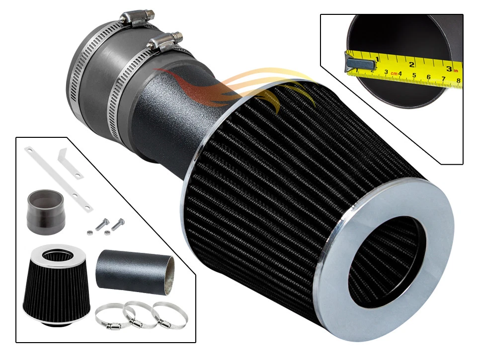 BCP RW GRIS 2000-2003 Impala Grand Prix 3.1L 3.4L Kit de admisión Ram corta + Filtro Foto 1 de 2
