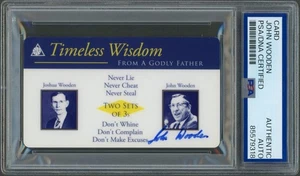 John Wooden SIGNED Business Card Timeless Wisdom Vintage UCLA Auto PSA Wow! - Picture 1 of 2