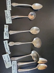 Lot of Antique To Vintage Spoons Marked Misc Lot 7 Serving - Picture 1 of 10